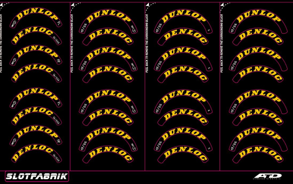 Tire / Reifen Decal Sticker Set Dunlop Denloc KLASSIK v Scale 1.24